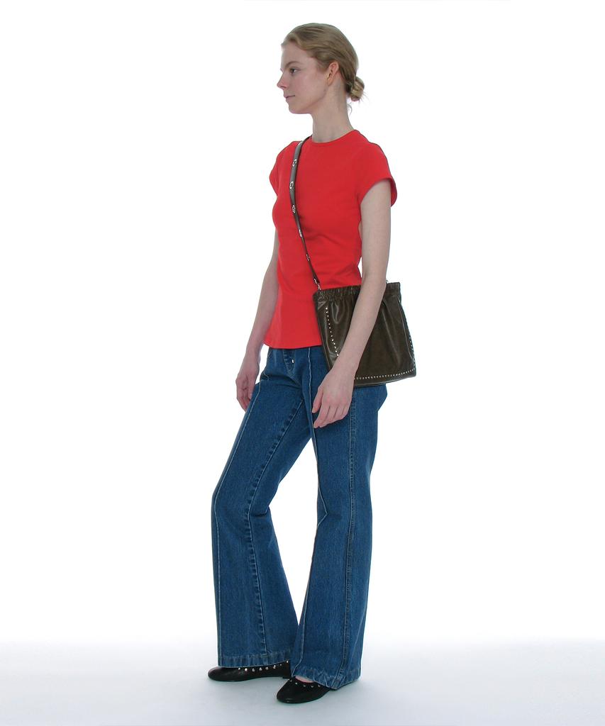 Partimento Women 2Way Studded Shirred Flat Bag_Brown