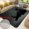 Black Cat Theme Flannel-printed Floor Mats Are Slip-resistant Suitable for Living Room Bedroom Terrace Garden Carpets