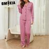 GMXIA Women's Homewear Autumn and Winter Cardigan Long-sleeved Trousers Two-piece Pajamas