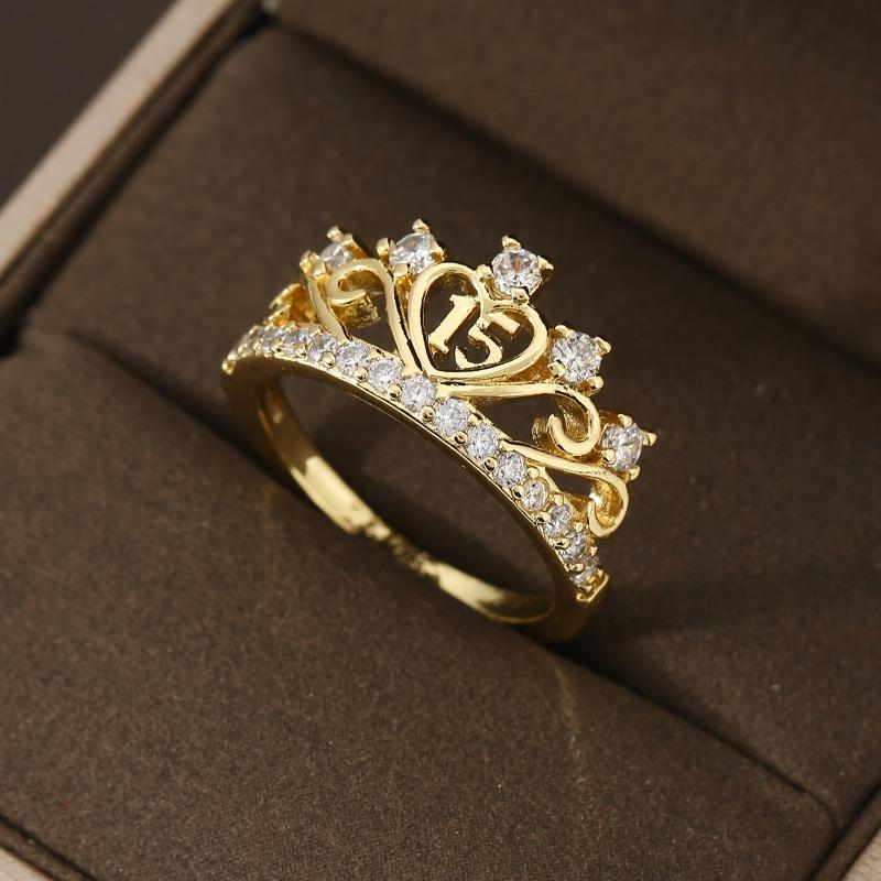 Elegant Princess Crown Ring with Zircon Sparkling for Daily Wear Special Occasions Such As Christmas New Year Valentine's Day