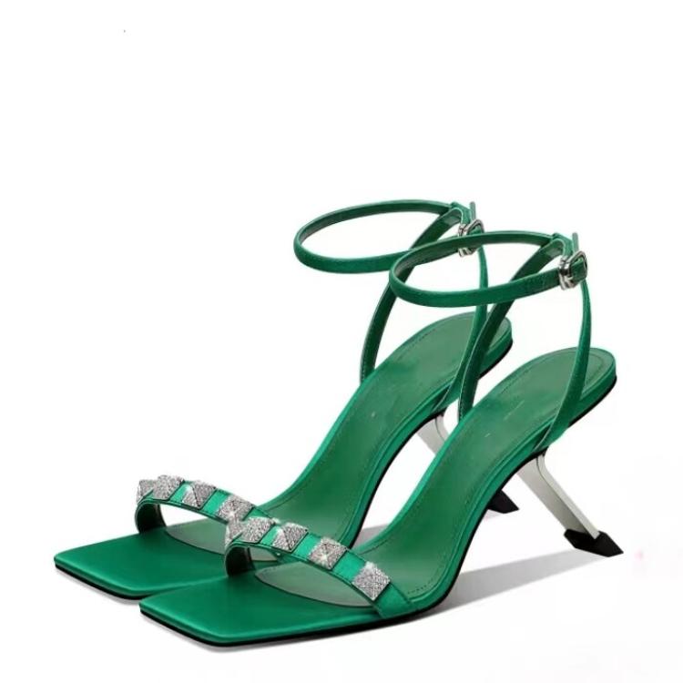 

Fashion Minimalist Gold Silver Cross Strap Irregular High Heels Sandals Brand Fashion European American Sexy Square Toe High Heels 43 43