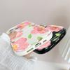 For iPhone 16 15 14 13 12 Samsung S24 S23 S22 A06 A13 A14 A15 A16 A55 Redmi Note 13 12 Pink Flowers Pattern Soft Silicone Wave Edge Phone Case