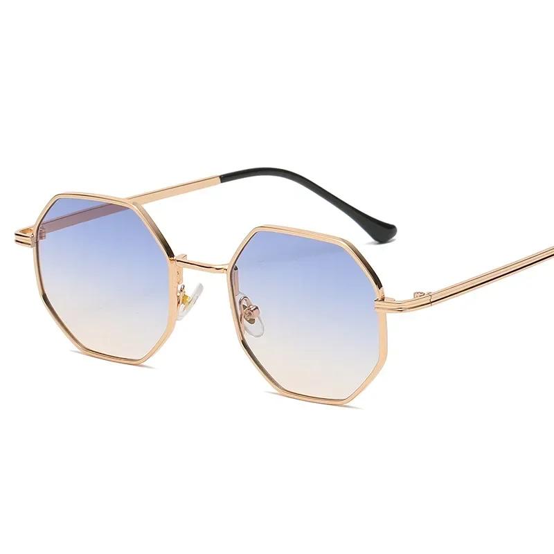 New Fashion Metal Polygonal Sunglasses Vintage Eyewear for Men Women INS Style Sun Glasses UV Protection