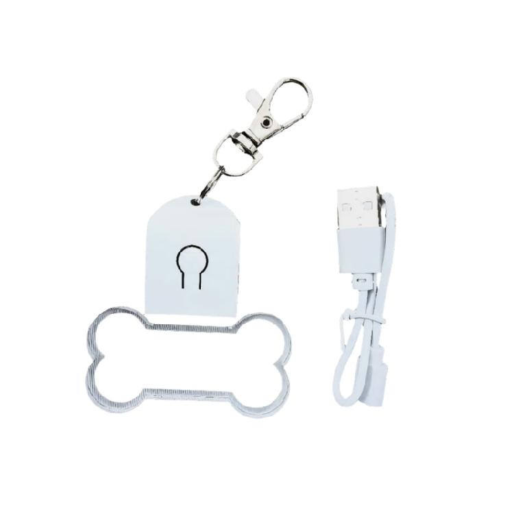 

High Quality Acrylic Pet ID Keychain With Customizable Details Keyrings Pendant For Secure Pet Identification белый