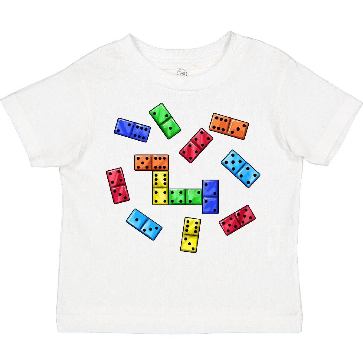 Inktastic Colorful Dominoes Toddler T-Shirt Hobbies Game Play Favorite Playing 100