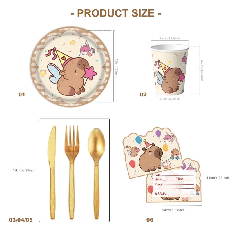 10Pcs Animal Cutlery Party Tableware Set Disposable Paper Plates Cups Fork OR Spoon for Kids Birthday Baby Showers