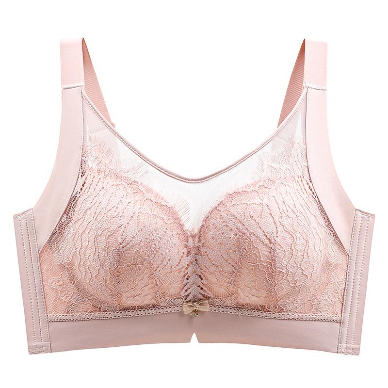 

Бюстгальтер без бретелек большого размера без косточек женское нижнее белье тонкий дышащий сексуальный кружевной бюстгальтер регулируемый пуш-ап бюстгальтер 42/95D розовый