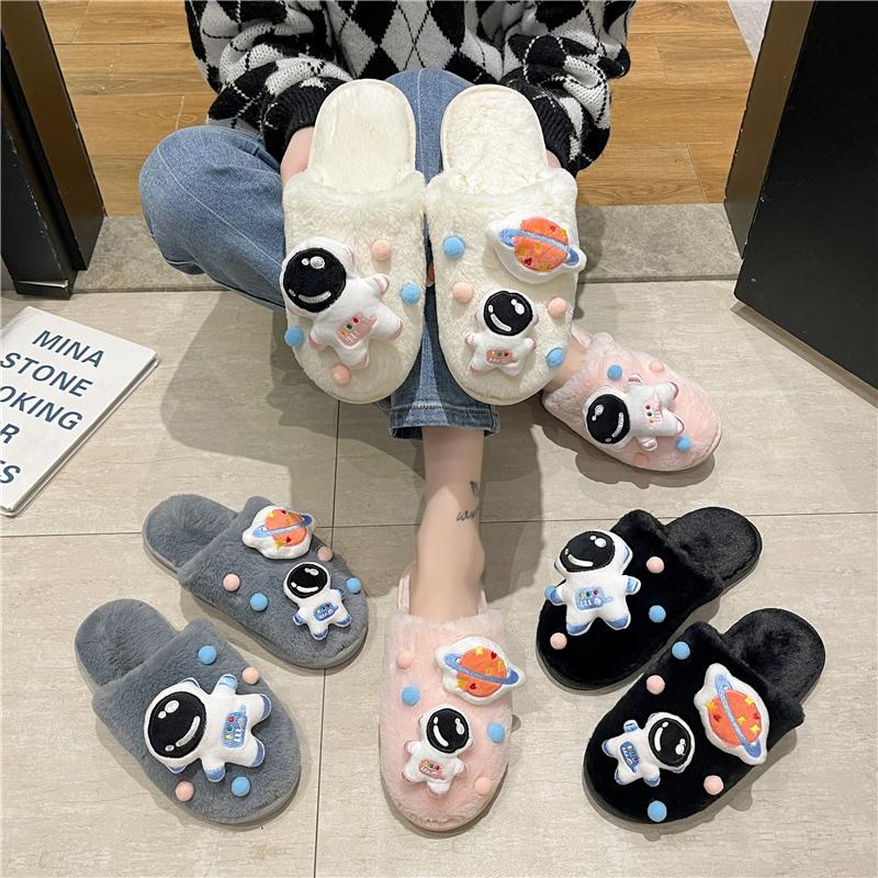 2025 New Casual Plush Slipper Cartoon Anime Winter Leisure Home Outdoor Anti Slip Thick Bottom Cotton Leisure Shoes Women Gift