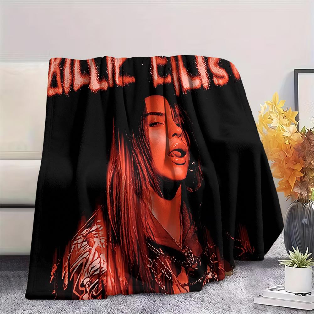 Billie Poster,pattern Flannel Blanket, High Quality Comfortable for All Seasons, Home Decor, Warmth and Comfort, Perfect for Gifts.
