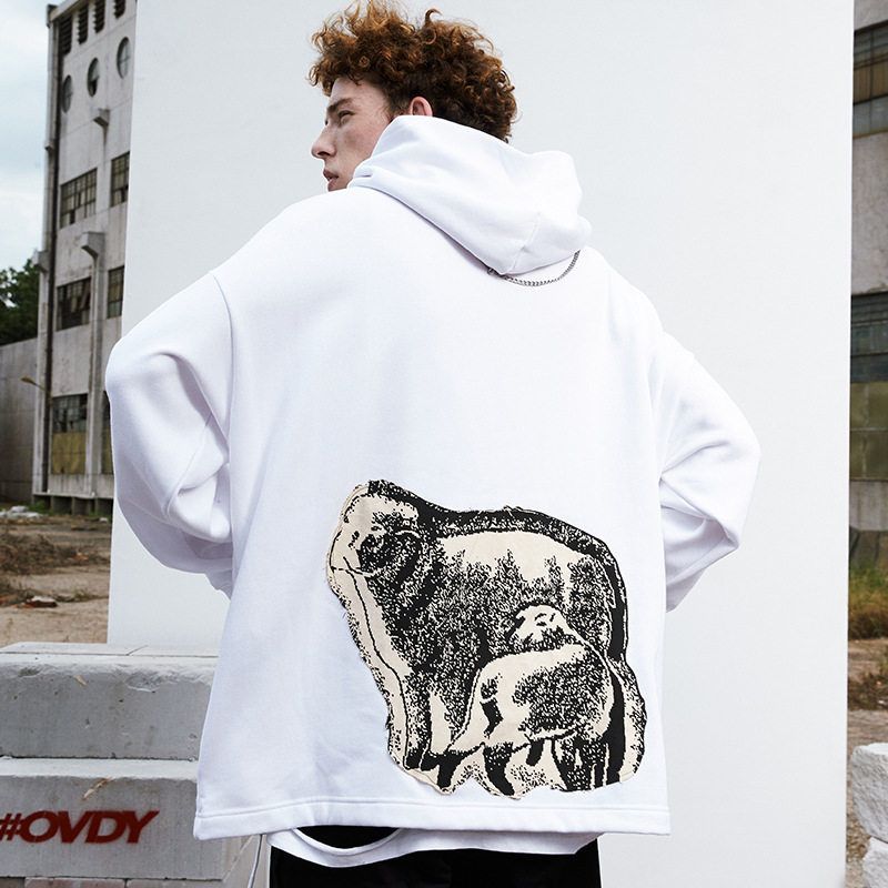 Ovdy Printed Hip-Hop Dark Chinese Fad Sweatshirt Pullover