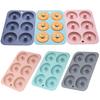 Silicone Donut Mold for 6 Doughnuts Non-stick Bagels Baking Pan Heat Resistant 6 Cavity Doughnut Trays for Cake Biscuit Bagels Muffins
