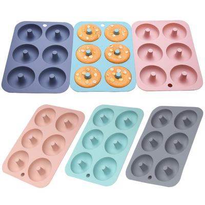 Yousheng Silicone Donut Mold for 6 Doughnuts Non-stick Bagels Baking Pan Heat Resistant 6 Cavity Doughnut Trays for Cake Biscuit Bagels Muffins