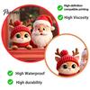 Holiday Glass Stickers Santa Claus Reindeer Window Cling, Christmas Static Sticker Decals for Party, Removable Reusable Decoration Decal Bathroom