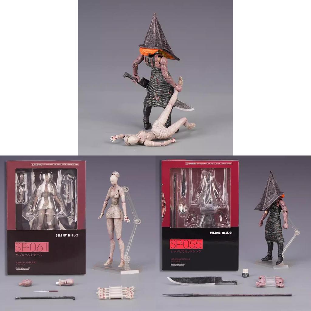 Silent Hill Figma Nosferatu Nurse Pyramid Head Action Figure With Articulation For Collectors And Display
