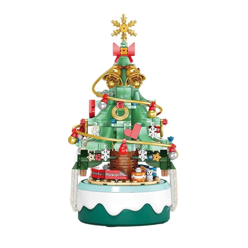 Christmas Tree Music Box Assembly, Children'S Building Block Toys, Christmas Man Decoration Gifts