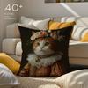 Renaissance Royal Cat Pillow Case Good Print Pillowcase Living Room Sofa Cushion Cover Bedroom Room Decor
