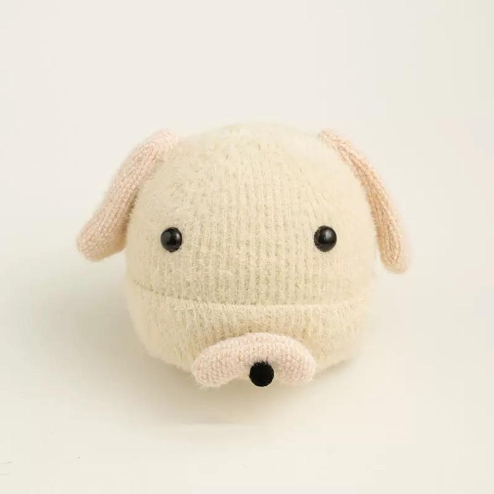 

Утолщенная шерстяная шапка-пуловер с отворотом, новая шапка-бини бежевый