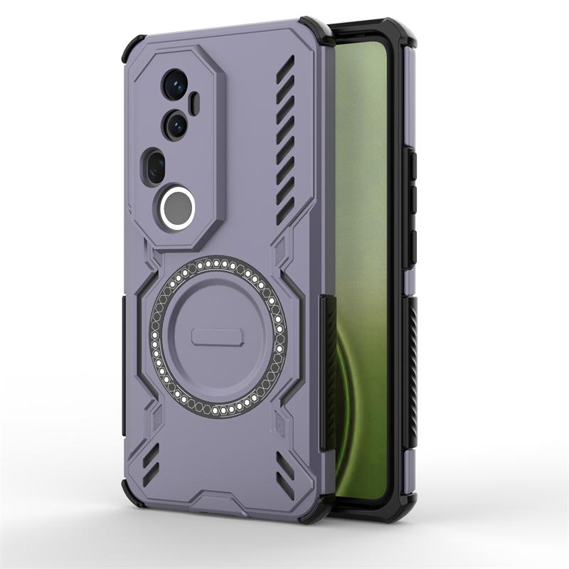 Shockproof Armor Case For Vivo T4 Ultra Magnetic Adsorption Wireless Charge Cover For Vivo T4 Ultra Case For Vivo T4 Ultra Case