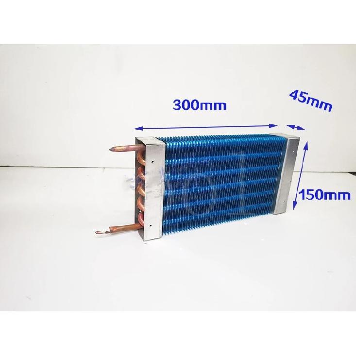 Evaporatore Condensatore Raffreddato ad Aria Frigorifero Congelatore Tubo di Rame Aletta di Alluminio Scambiatore di Calore ad Aria Radiatore 445mm*130mm*90mm