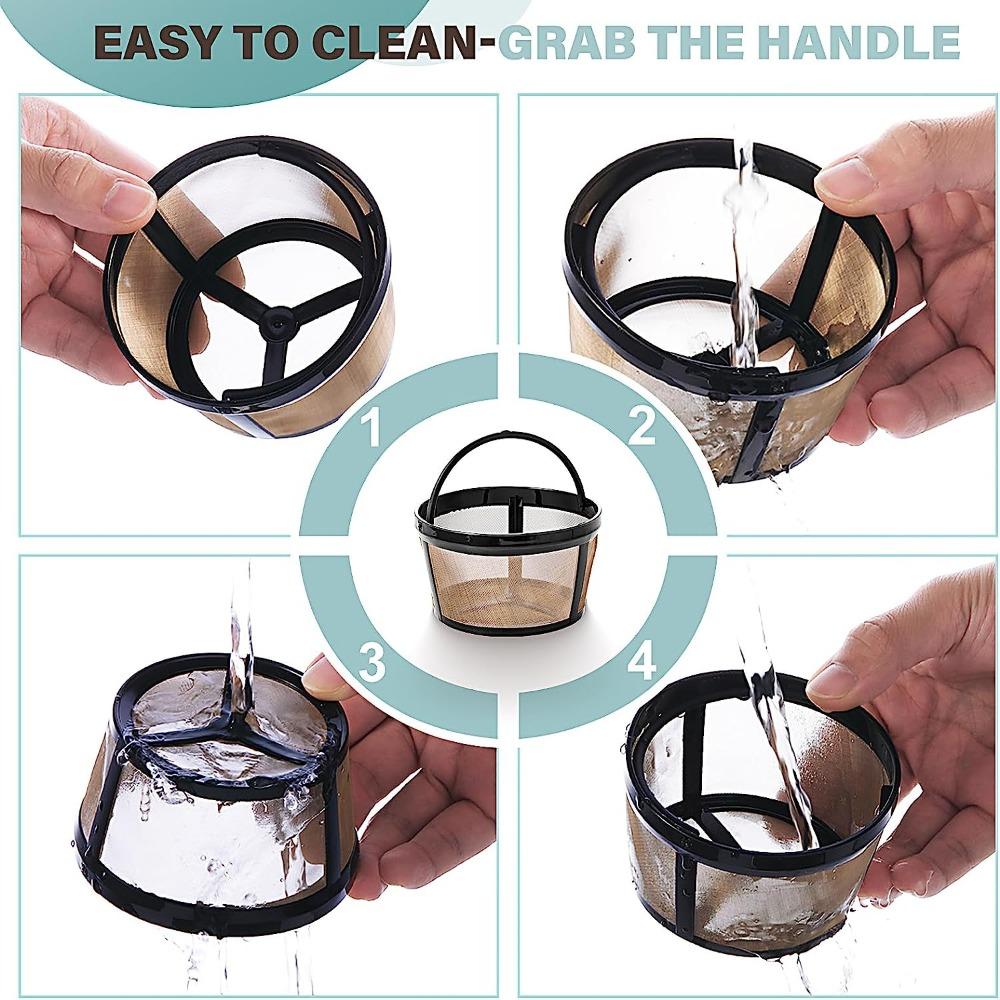 4 Cup Basket Style Coffee Filter Reusable Coffee Filter Permanent 304 Stainless Steel Filter Coffee Replacement Coffee