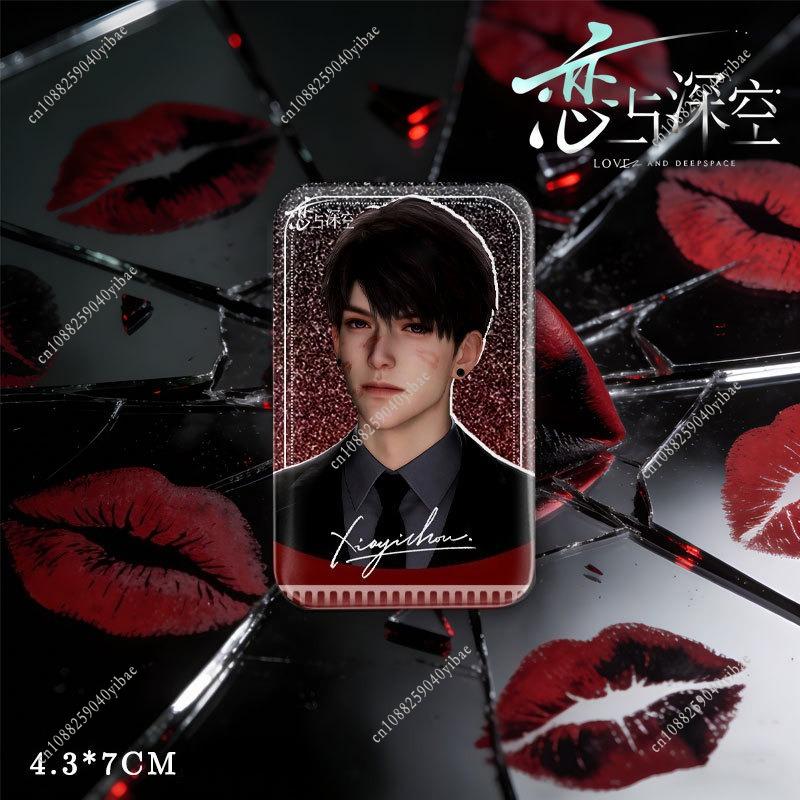 

Game Love and Deepspace Lip Print Badge Sylus Rafayel Zayne Xavier Caleb Anime Cosplay 4.3x7CM Rectangular Brooch Pin Fans Gift