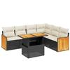 VidaXL Salon de Jardin avec Coussins 7 pcs, Canapés de Terrasse, Ensemble de Meubles de Patio, Mobilier d'Extérieur, Noir 3273975