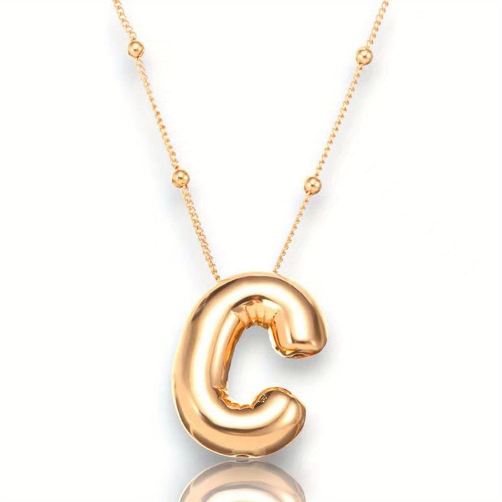 Glossy English Letter Copper Pendant Necklace Jewelry 26 Letter Special Gifts For Women