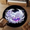 1PC Swan Heart Jewels Round Chair mat Area Rug - Non-Slip, Floor Mat for Office, Bedroom, home decor Christmas Gift c0528042