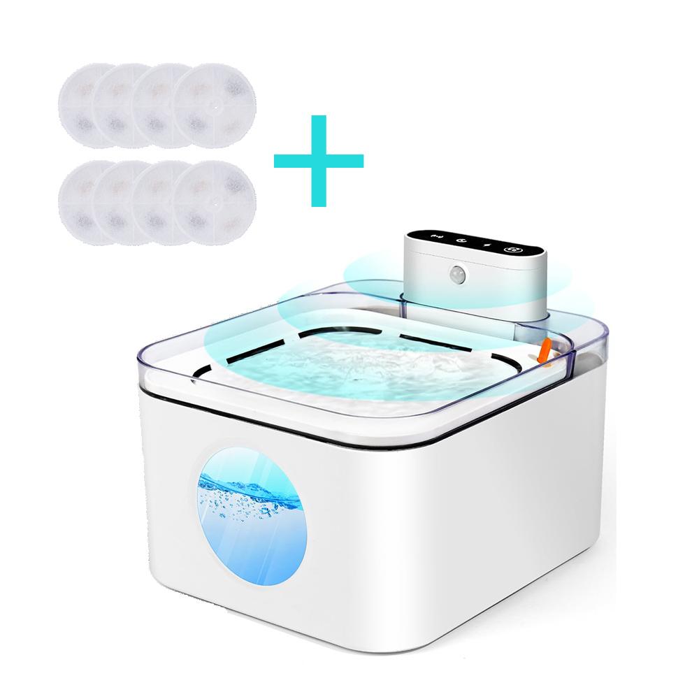 3L Wireless Cat Water Fountain Automatic Pet Water Feeder 5200mA Rechargeable Dog Water Fountain Built-in Battery Sensor System