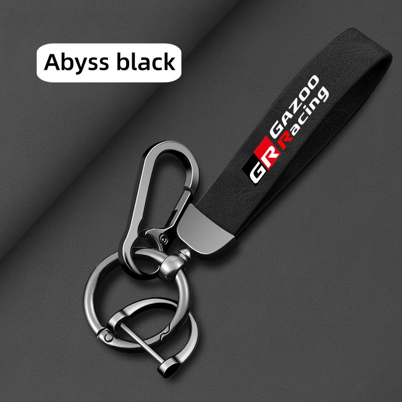 

Leather Car Keychain Key Rings For Toyota GR Sport Gazoo Racing Supra Yaris 86 Corolla RAV4 Avensis Prado Prius Auto Accessories чёрный