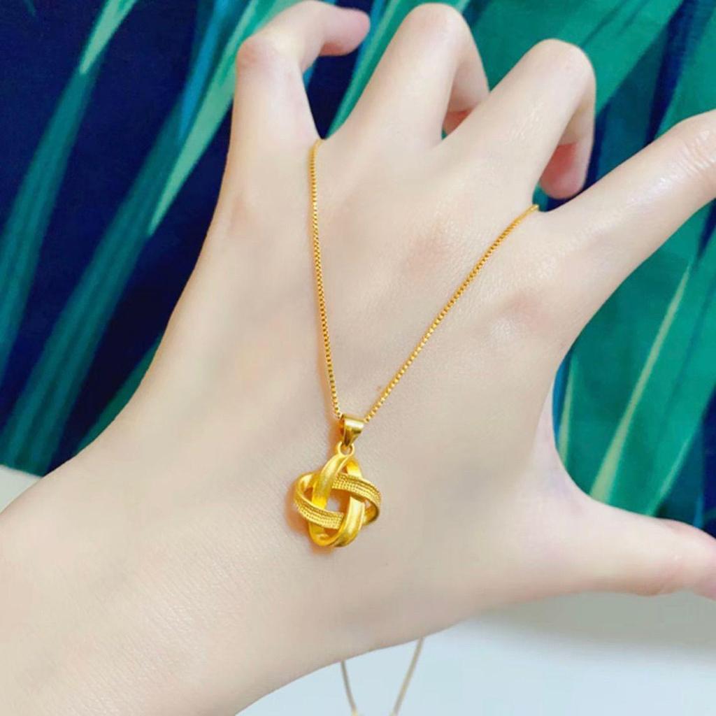 Vietnam Gold Ruyi-Knoten Anhänger Halskette - Damenmode, Einfach & Nicht verblassend, Nationaler Stil