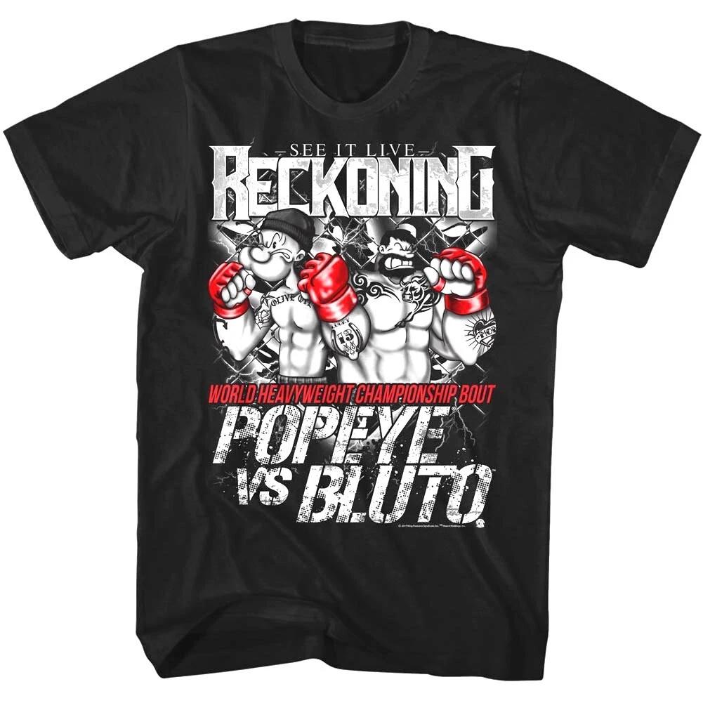 Popeye vs Bluto Live Reckoning Men s T Shirt Boxing Heavyweight Championship Top S