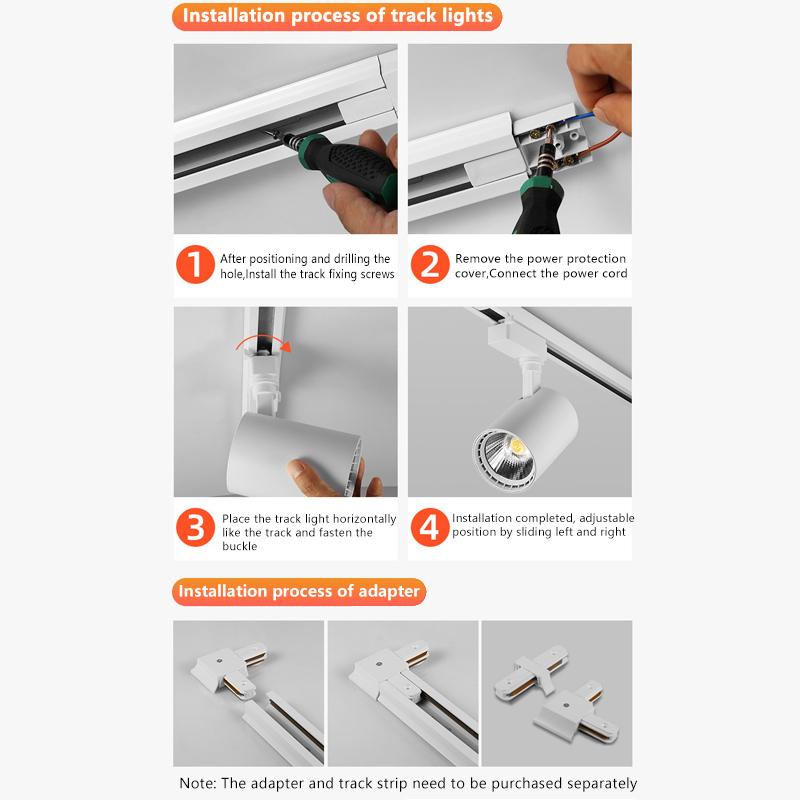 Led Track Light Rail Lighting Led Spotlight Ceiling Lamp Rail Light Spot Light 220V Spotlight For Kitchen Shop Store Home