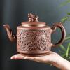 Handmade Purple Sand Kylin Dragon Pot Kung Fu Tea Set with Filter, Exquisite Chinese Traditional Ceramic Teapot, Perfect Gift fo