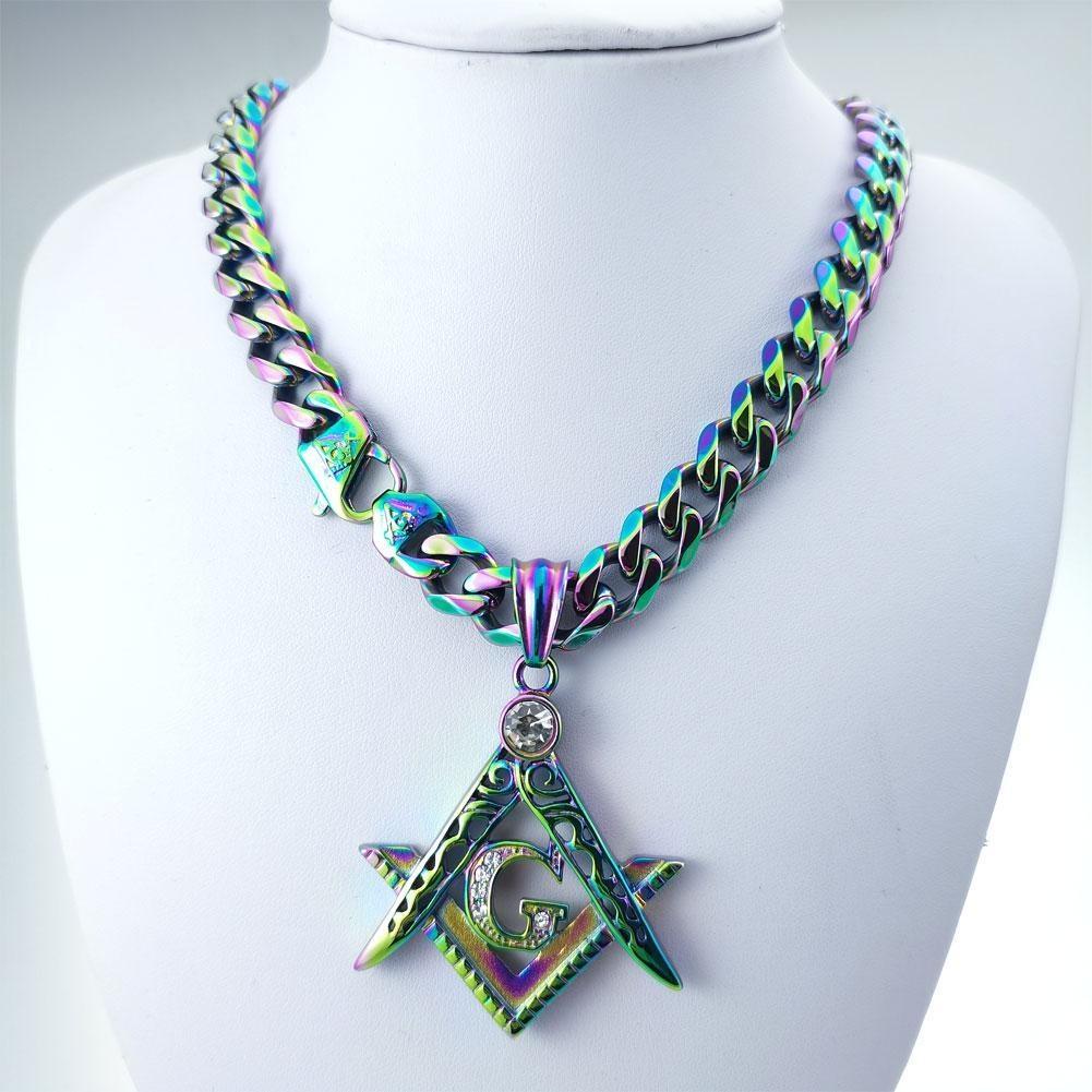 Men women Pendant Necklace 11mm Width 26 inch разноцветный