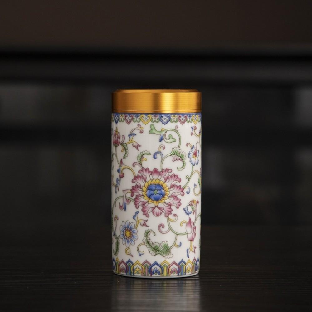 Mini Tea Packaging Box Flower Green Tea Canister Empty Tea Tin Can  Loose Leaf Tea Storage