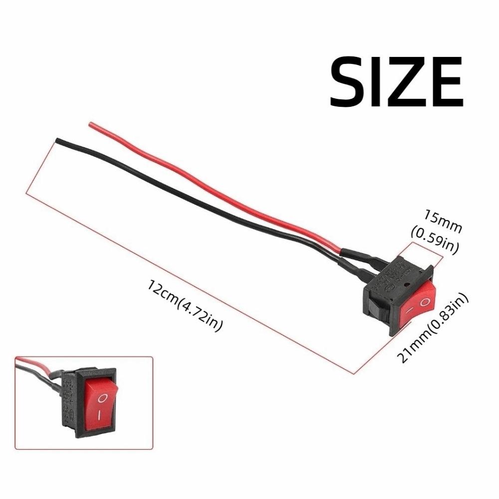 10Pcs Pre-Wired Mini Rocker Switch ON/OFF Toggle Switch Controller Power Switch Boat Marine