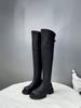 Long boots for women 2026 new autumn and winter season Meilad style slimming and elastic knee high thick soled knight boots
