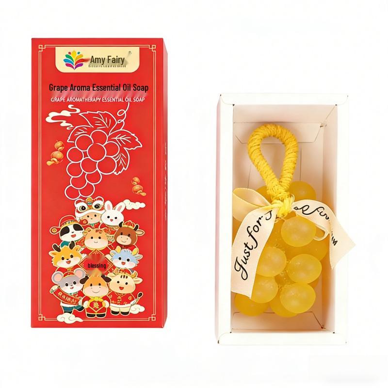 Grape Scent Handmade Soap String - Perfect for Hand and Face Washing, Ideal New Year or Spring Festival Gift, and Annual Meeting Souvenir.