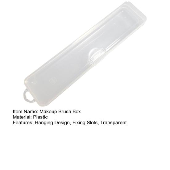 Makeup Brush Storage Box Transparent Portable Dust-proof Eyebrow Pencil Toothbrush Organizer Box