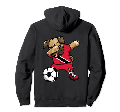Dabbing Pug Trinidad and Tobago Soccer Rubber Jersey Football Hoodie