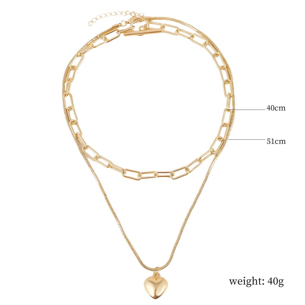 Necklace for Women Necklaces Ins Wind Multilayer Double Layer Necklace Collarbone Chain Love Heart Necklace Female Niche Design Sense Elegant Necklace