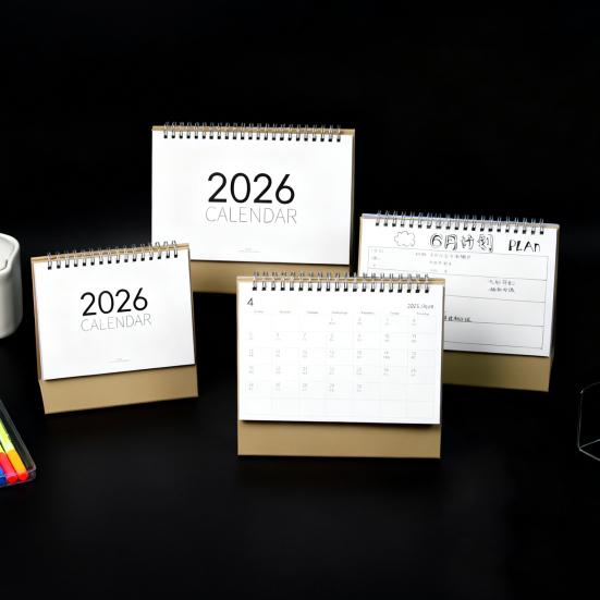 2026 Stolový kalendár so špirálovou väzbou Január až December 12 mesiacov Týždenný Mesačný plánovač