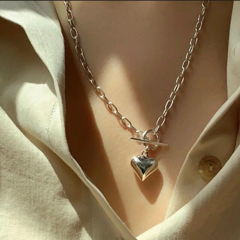 

Ожерелье-подвеска в форме сердца из стерлингового серебра 925 пробы в форме сердца OT для женщин, изысканные летние украшения, минималистичные модные вечерние в стиле хип-хоп