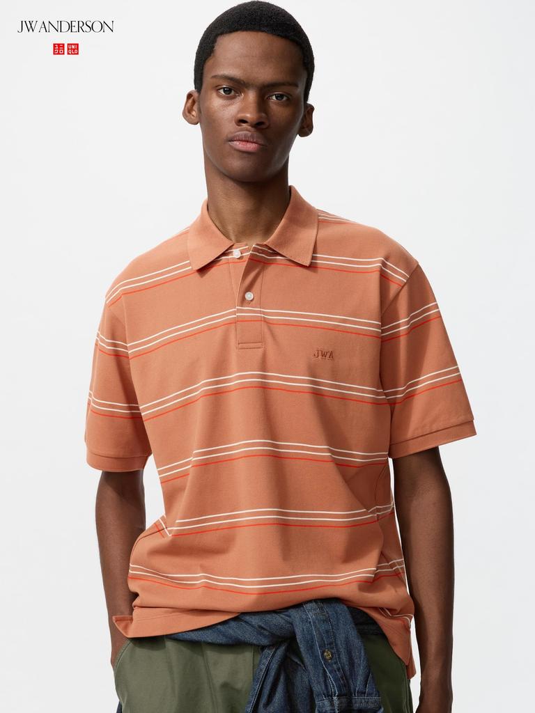 Uniqlo Japan Dry Kanoko Border Polo Shirt