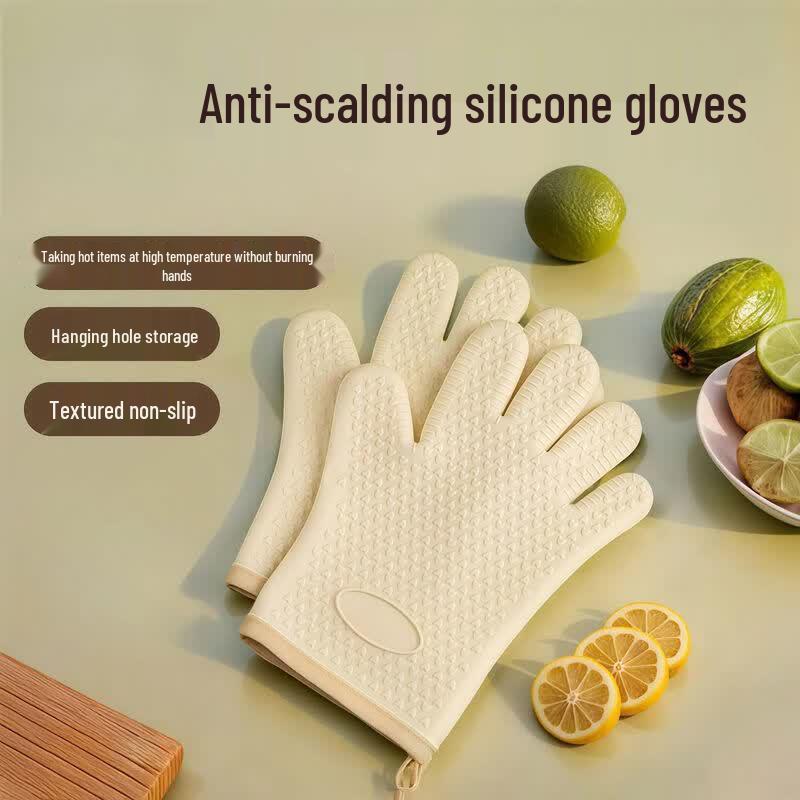 QINGXI Thickened Anti-scald Kitchen Gloves мятный зеленый