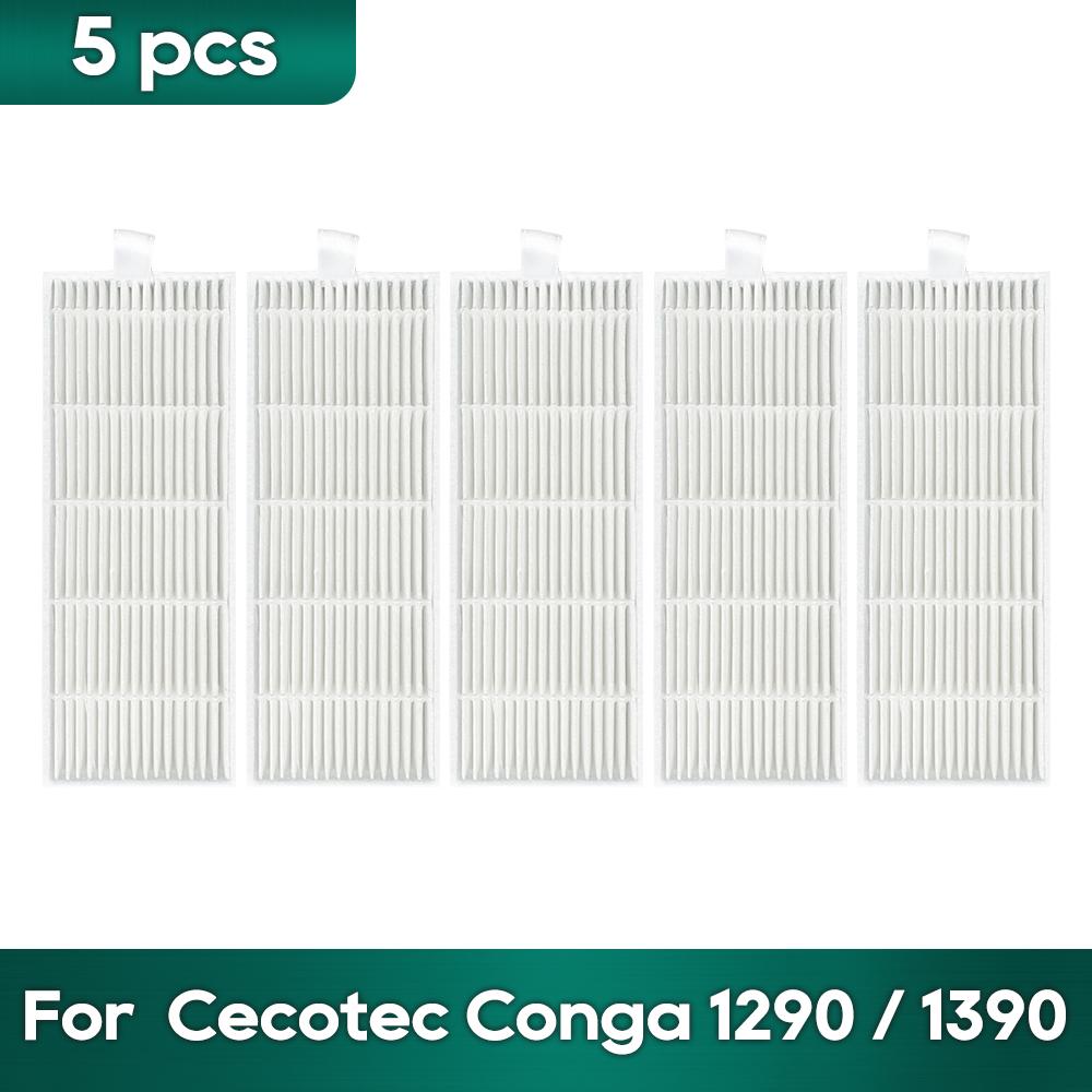 Compatible For Cecotec Conga 1290 / 1390 / 1590 Robot Vacuum Replacement Parts Roller Brush Rag Mop Cloth Hepa Filter