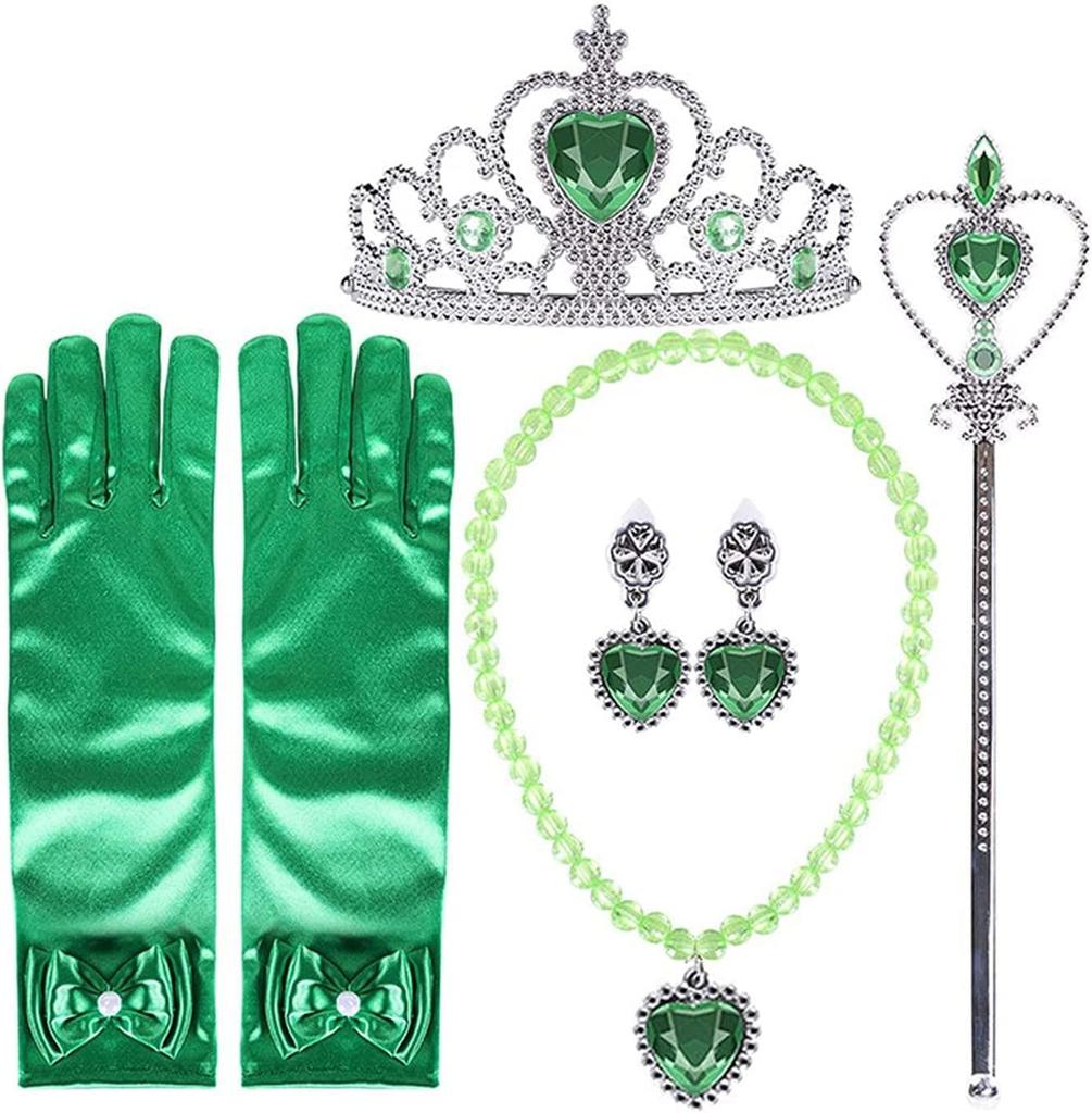 Be-Unique Princess Accessory Toy Set: Tiara, Bracelet, Necklace, Stick, Earrings, Ring, and Gloves. Perfect for Transforming, Playing, and Parties.
