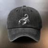 A Vintage Realistic Style Scorpion Print Washed Cap Perfect for Daily Outings As a SunShielding Baseball Hat This Trendy Coup