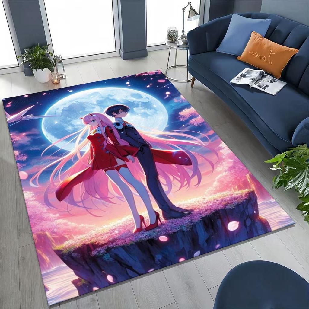 002 Zero Two DARLING in FRANXX Sexy Girl Cartoon Carpet Rug for Bedroom Living Room Sofa Home Doormat Decor,Non-slip Floor Mat